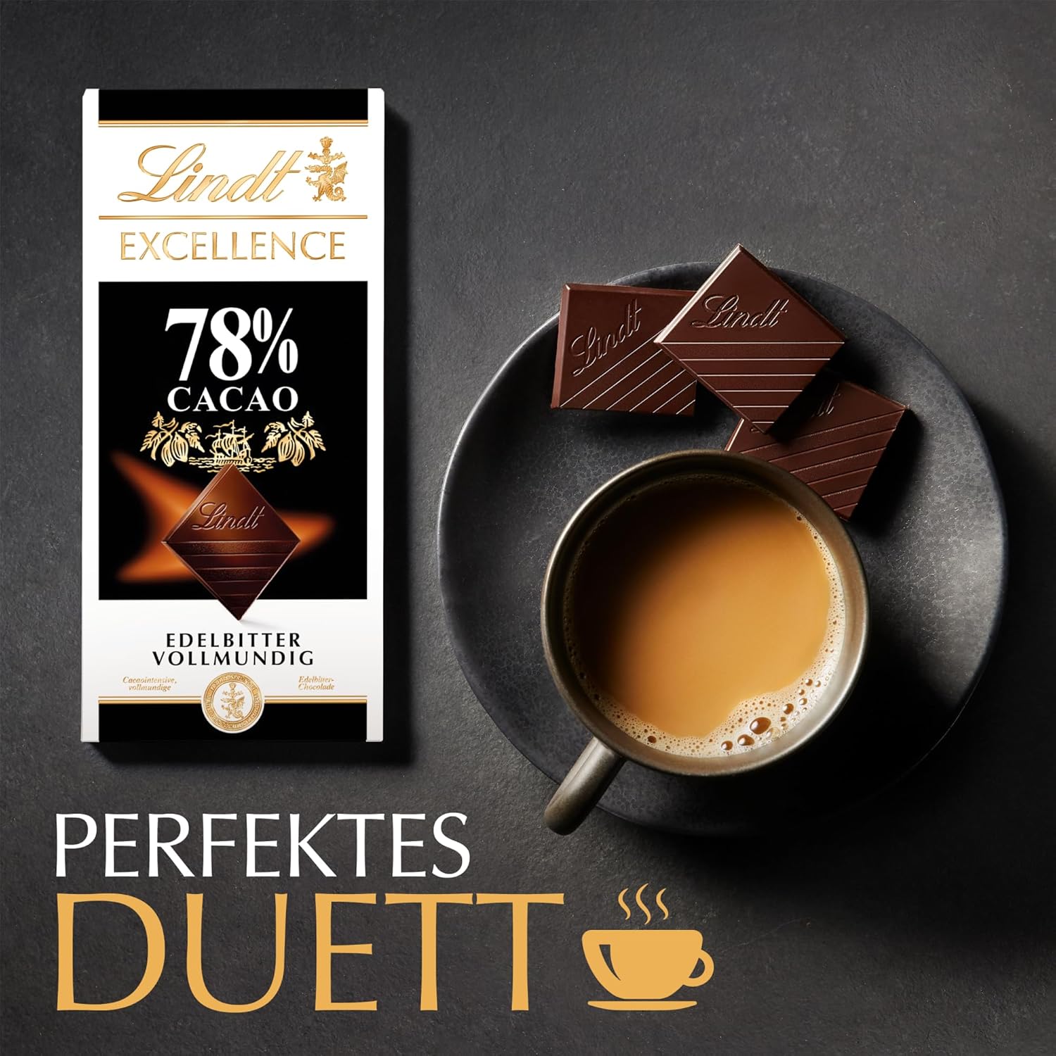 Lindt Excellence 78 százalékos kakaószelet - kakaóintenzitású, tartós vegán szelet 100 g ideális ajándék