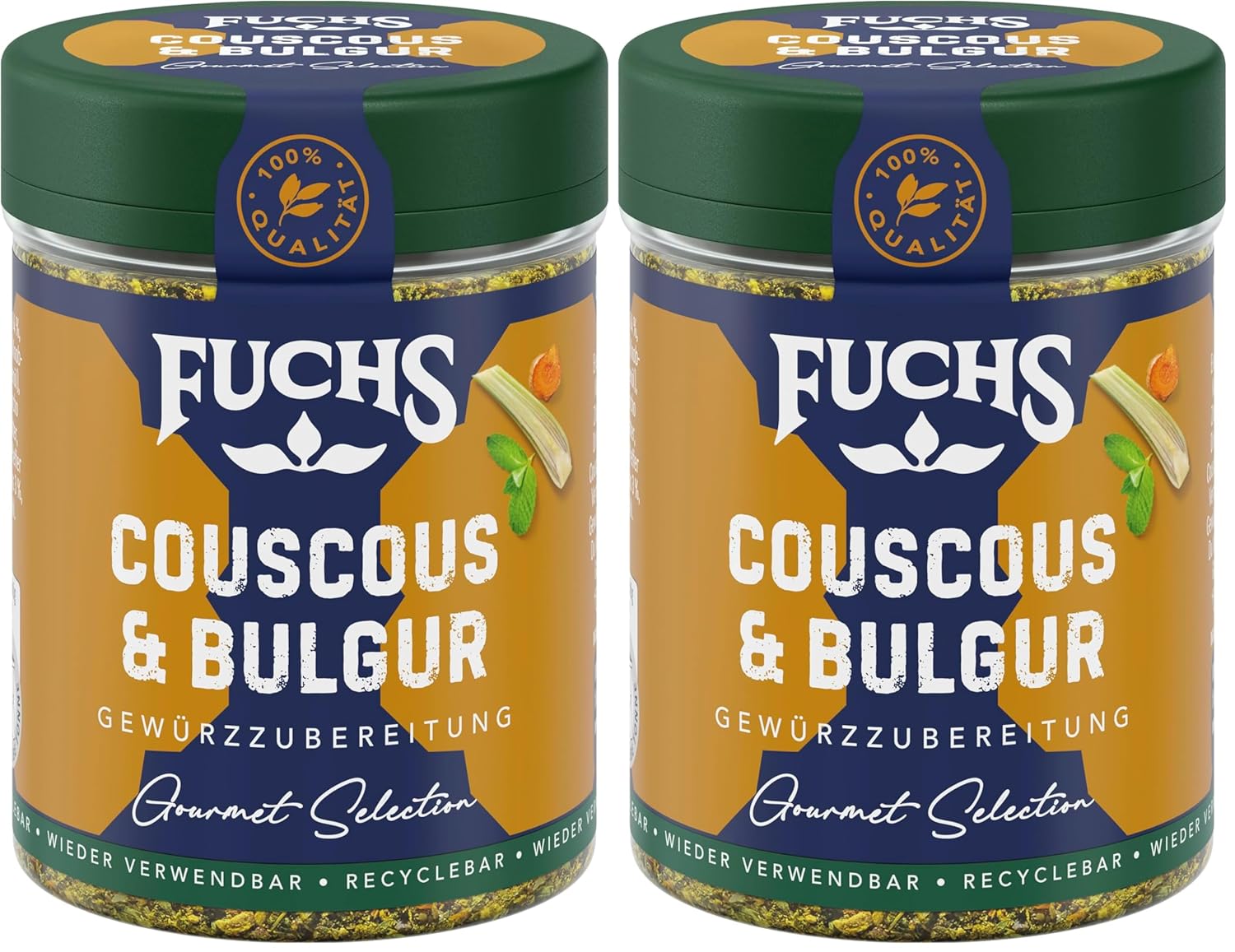 Fuchs Spices Gourmet Selection Közel-Kelet/Afrika - Kuszkusz és Bulgur fűszerkeverék Újratölthető fűszerkeverék Bulgur ételek fűszerezéséhez Vegán 55g