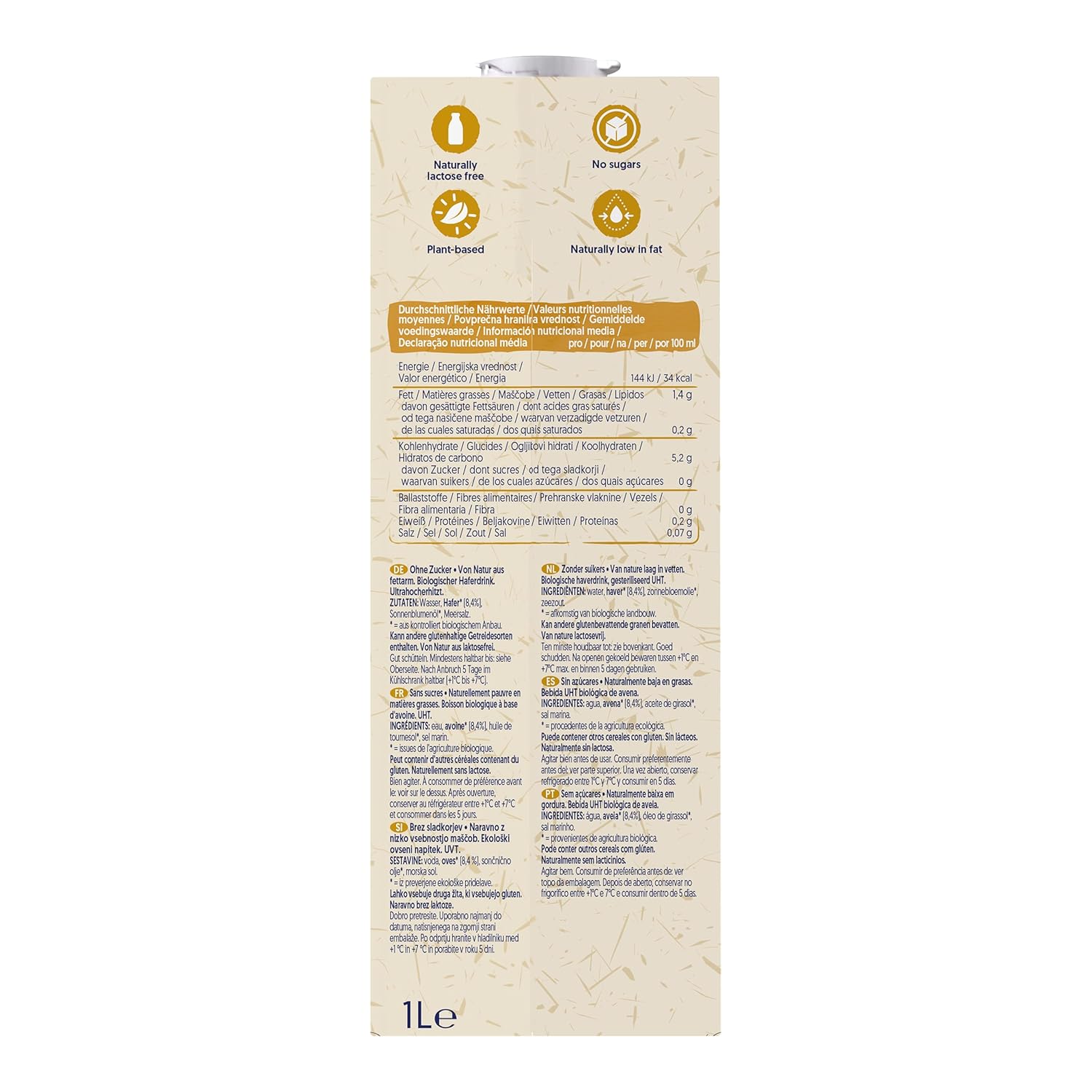 Alpro Bio Haferdrink Cukor nélkül - Növényi ital zabbal