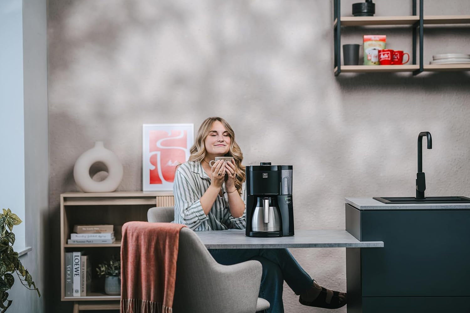 Melitta Look Therm – Espressor cu filtru, carafă termică și rezervor de apă detașabil, pentru până la 10 cești de cafea, negru