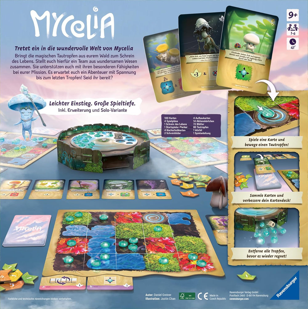 Ravensburger 27489 - Mycelia - Családi fedélzetépítő játék, társasjáték felnőtteknek és 9 év felettieknek - Egyszerű stratégiai játék 1-4 játékos számára