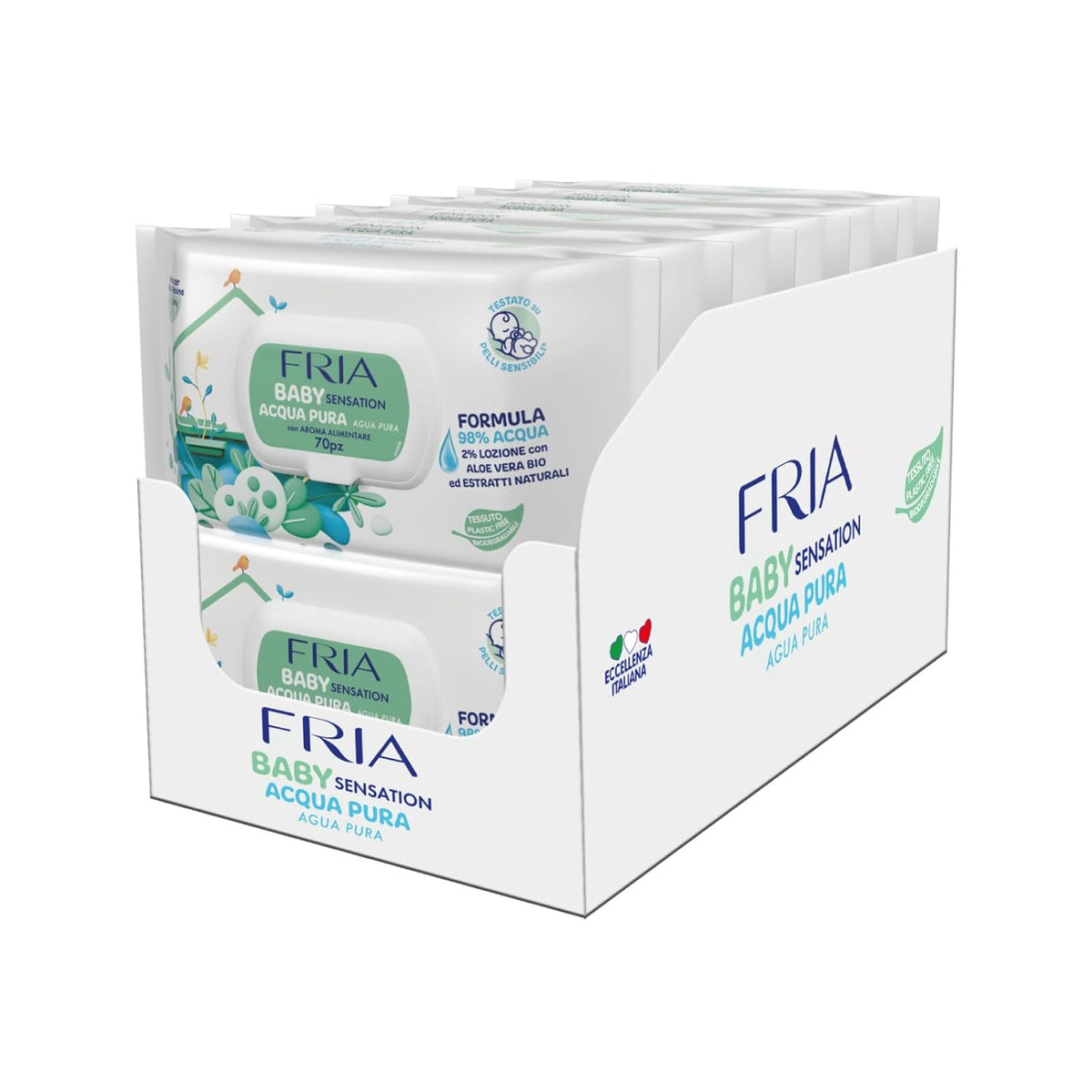 Baby Sensation tiszta vizes nedves törlőkendők, 98%-ban tisztított vízzel készült bőrtisztításhoz, bőrgyógyászatilag tesztelt, 840 db-os törlőkendőt tartalmazó gazdaságos csomag