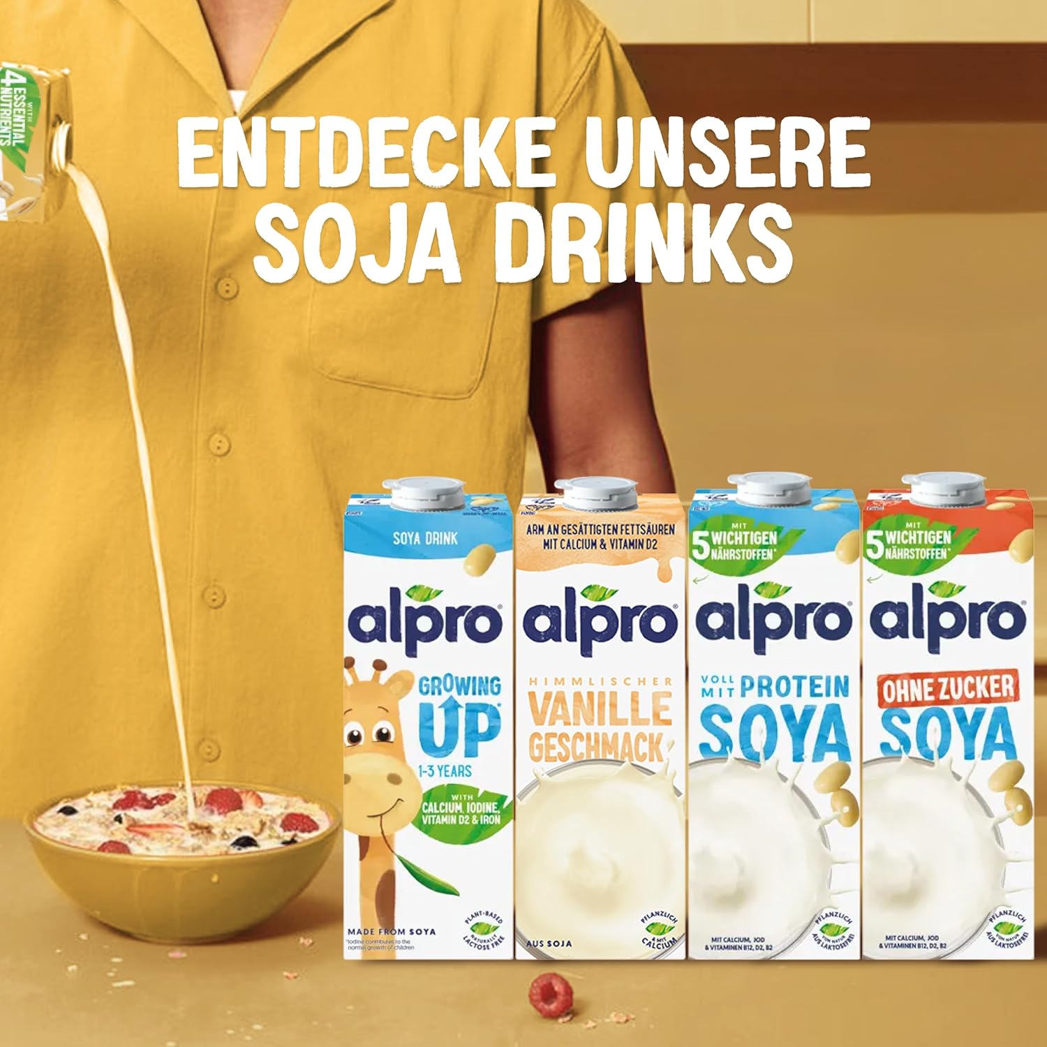 Alpro vaníliás szójatej 8x1L - Vegán és kalciumban gazdag