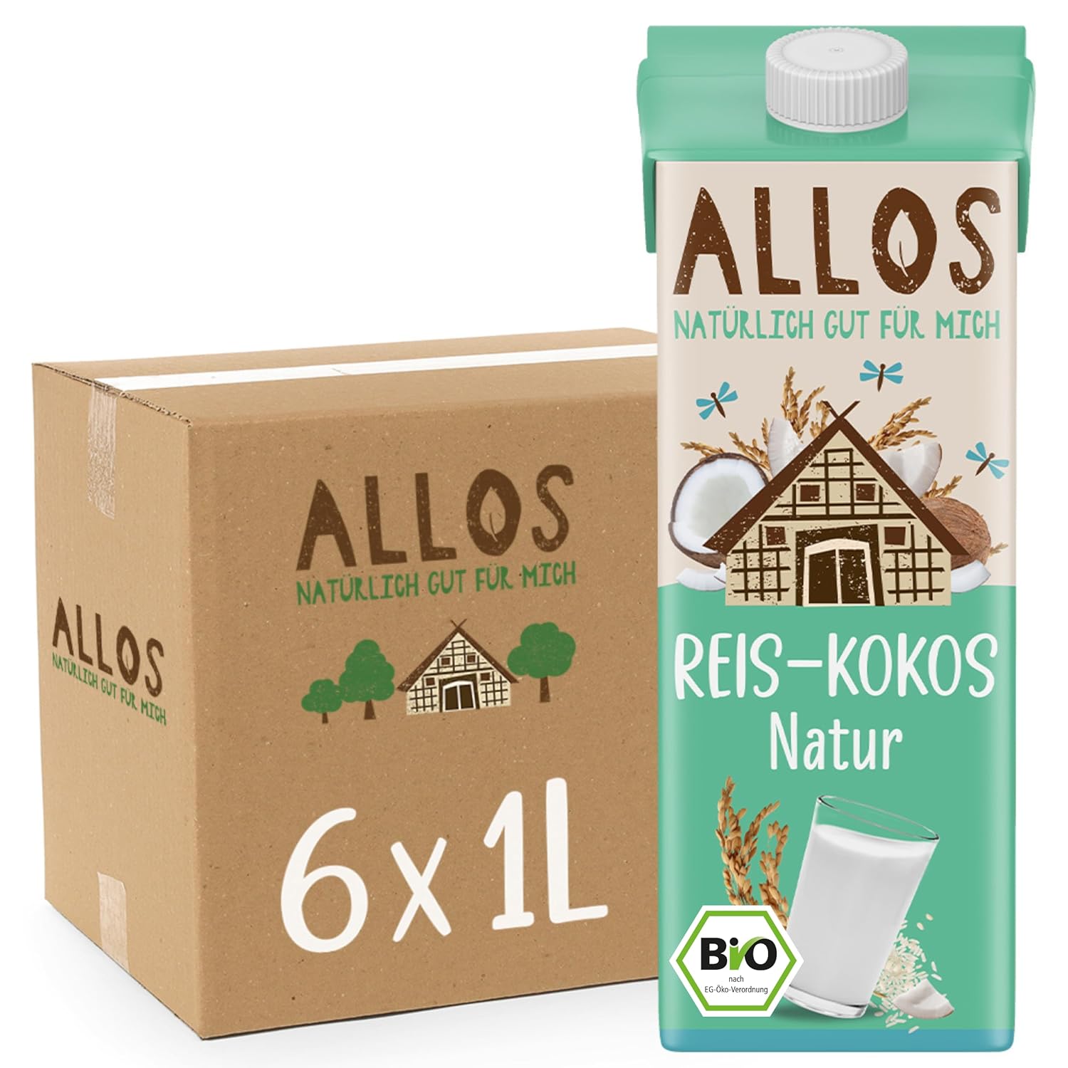 Allos Mandeldrink Cukormentes Mandel Natur Vegán Laktóz 1L