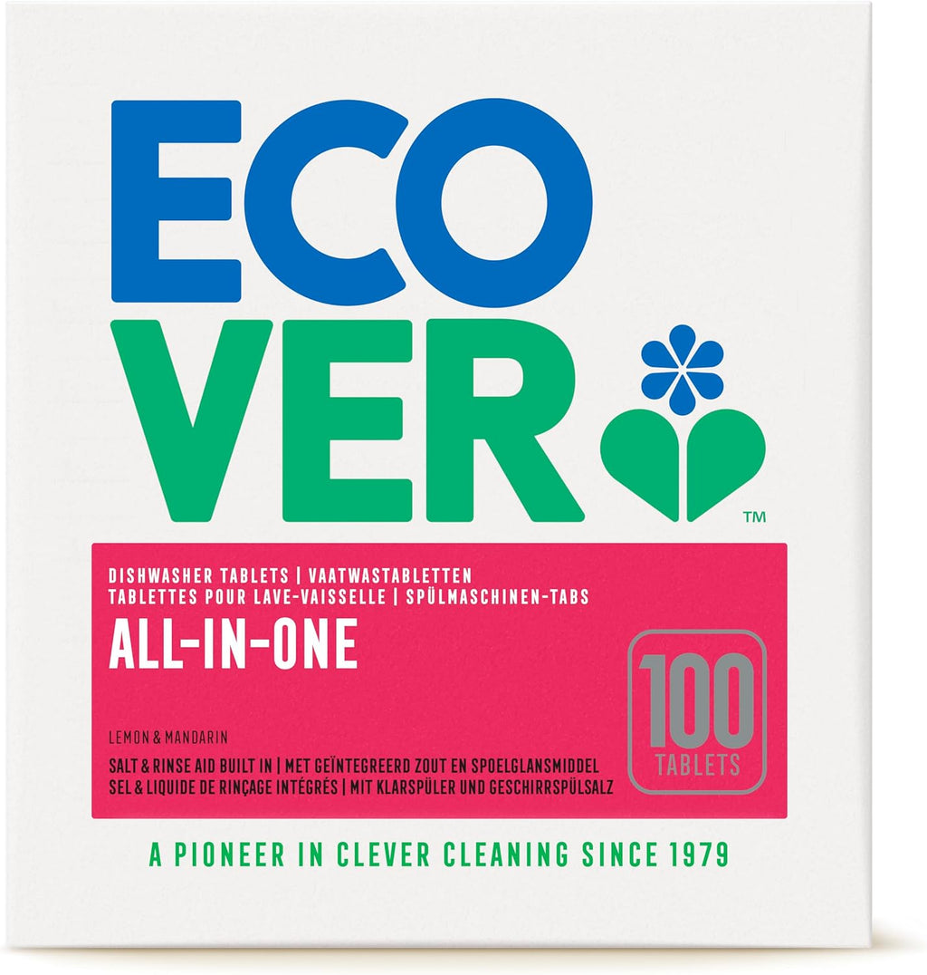Ecover All-In-One, Detergent pentru Vase, Capsule, Lamaie si Portocale Naty Shop