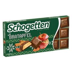 Schogetten Winter Edition érett almával I Csokoládé tábla 100g I tejcsokoládéval és kényelmes darabokban