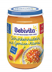 Menük 8 hónapos kortól Bolognai spagetti, 6 db-os kiszerelésben (6 x 220 gramm), közepes Mother and Child Naty Shop 220 gramm Sonkás tészta különféle zöldségekkel