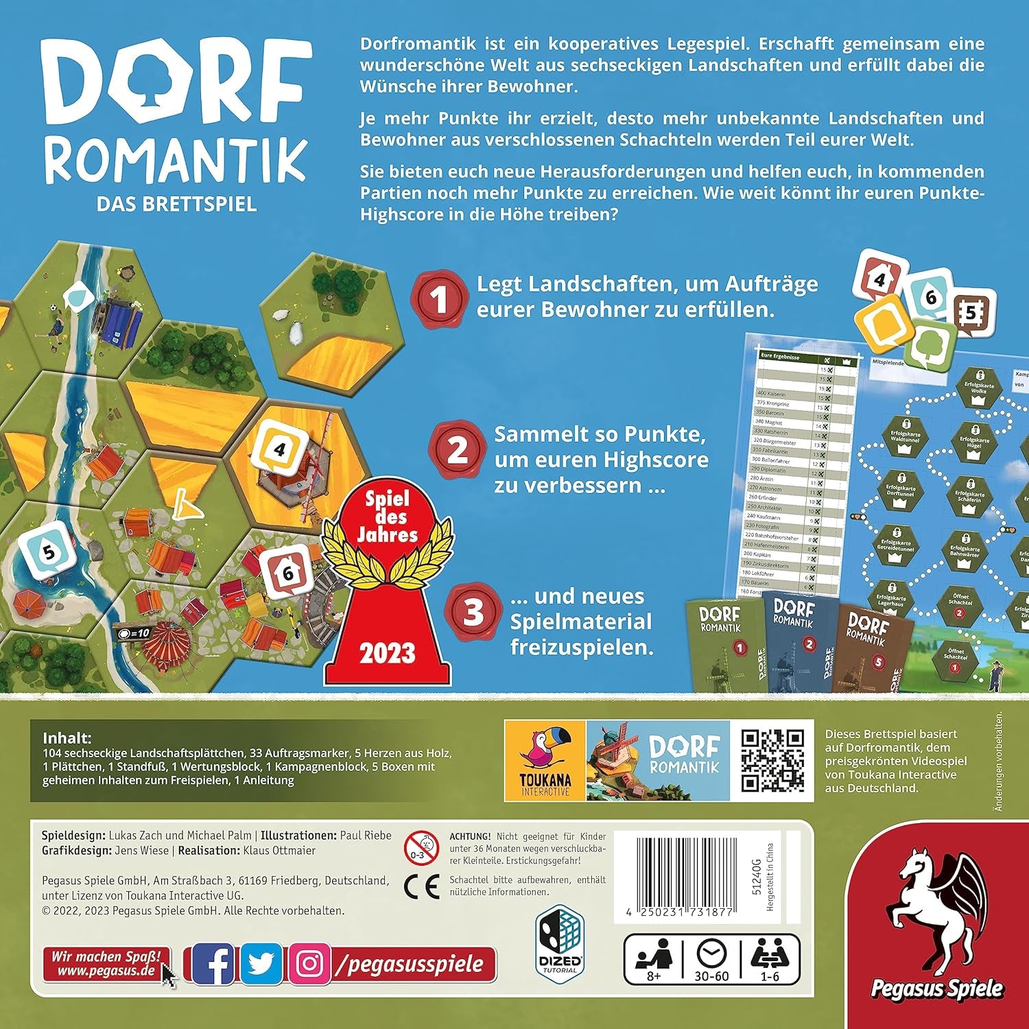 Pegasus Spiele 51240G Village Romance *Jocul anului 2023* Jocuri de societate