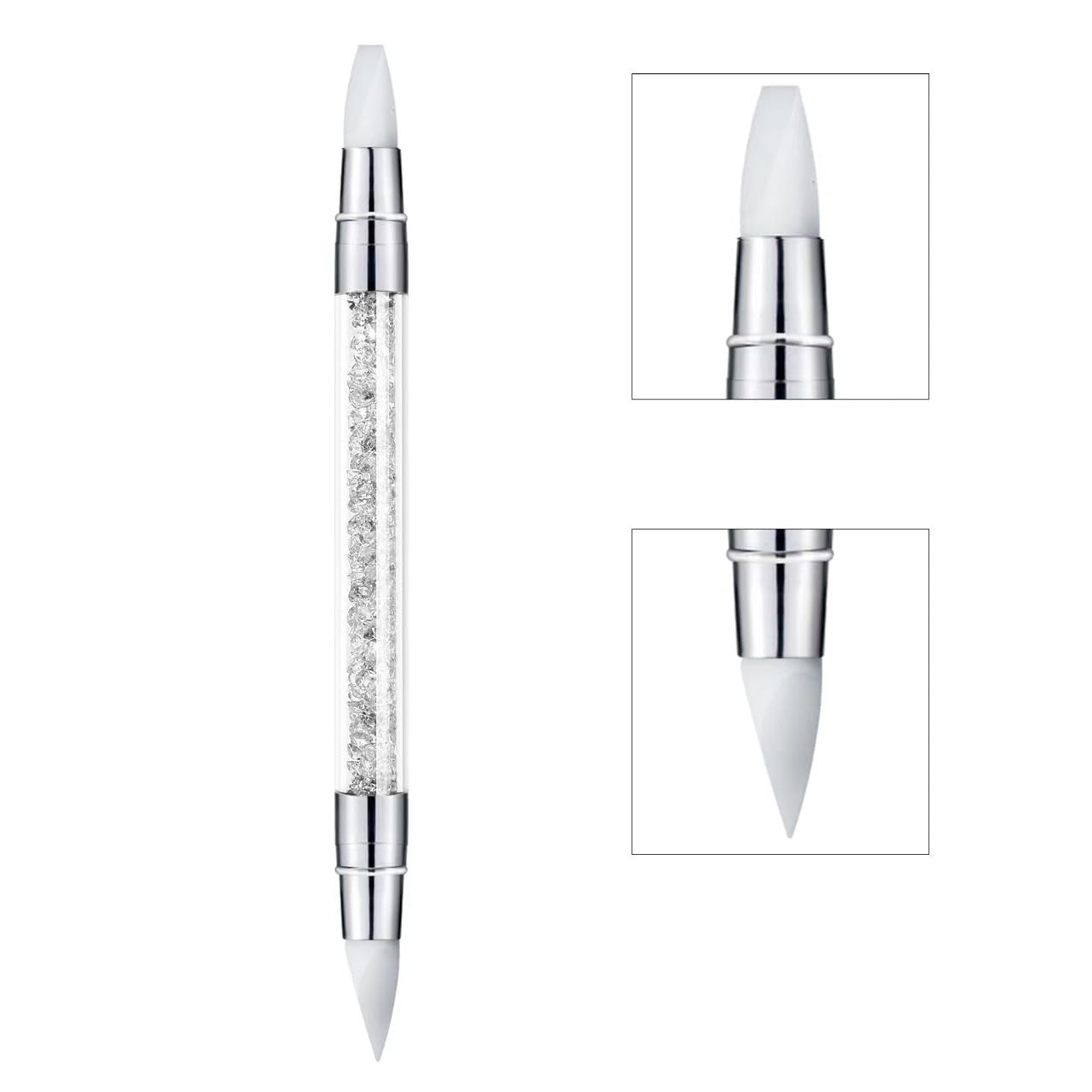 ZEOHBETY Nagelkunst-Skulpturstift, 5 Stück Doppelspitzen-Silikon-Nagelwerkzeuge Für Harz, Silikonpinsel, Acrylstift, Nagelkunst-Pinsel, Nagelfolienschnitzen, Zeichnen, Effekt, Formen, Zeichnen