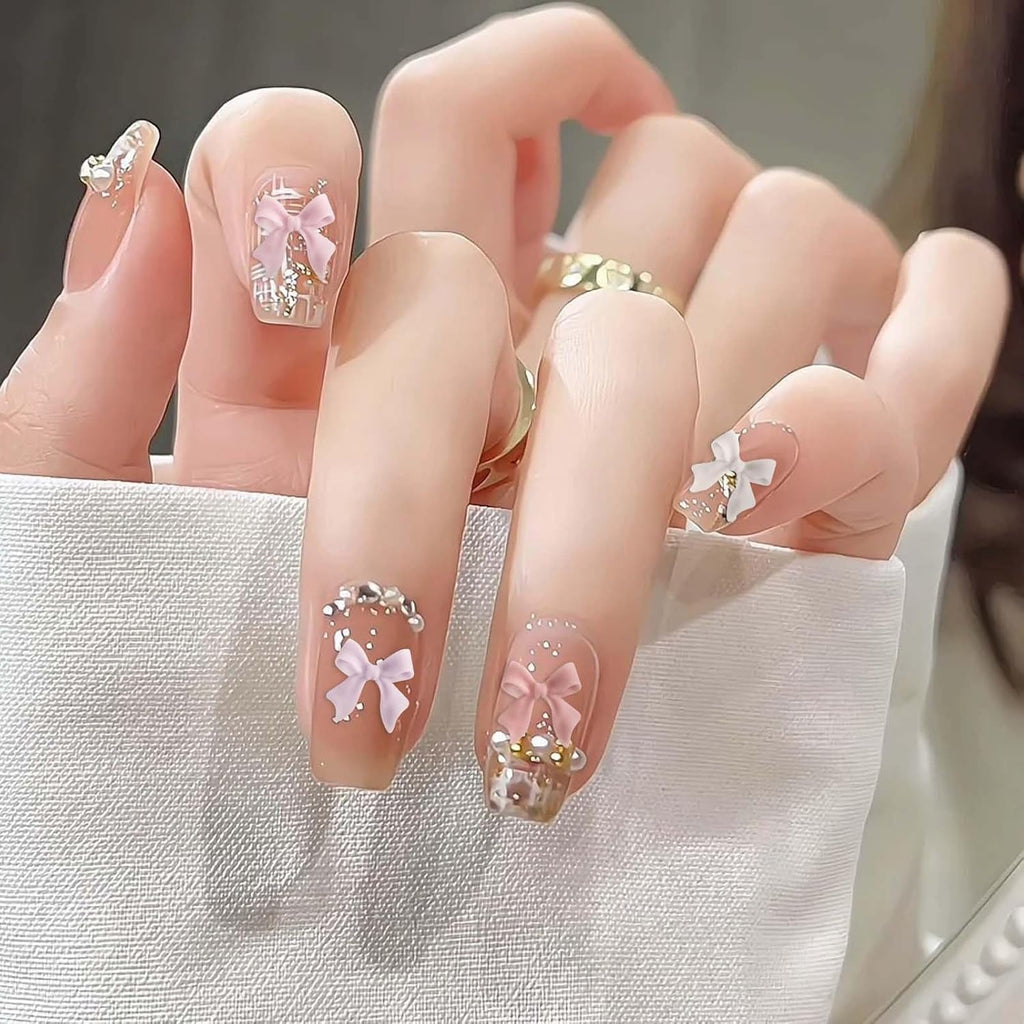 100 Stück 3D Nageldekorations Sets Schleifen Nagelanhänger Nagelkunst Dekorationen Schleife Für Acrylnägel, Süße Kawaii-Schleifenanhänger, Hübsche Nagel-Schleifenanhänger-Dekoration