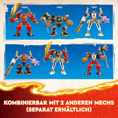 LEGO NINJAGO Kais Feuermech, Actionfiguren-Spielzeug für Kinder mit roter Mech-Figur zum Umgestalten, Ninja-Set mit 4 Figuren inkl. Kai és Zane, ajándék 7 éves fiúknak és lányoknak 71808