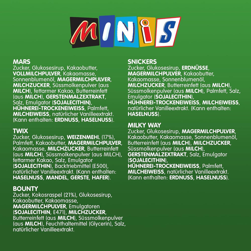 Vegyes mini, Snickers, Bounty, Twix, Milky Way, csokoládé tömeges csomag, egy csomag (1 x 400 g) (5 db-os csomag)