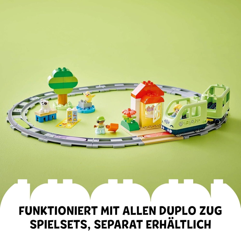 LEGO DUPLO Town interaktív kalandvonat, játékkészlet fényekkel és hangokkal a szerepjátékhoz, 2 évesek számára lehetővé teszi a pályák építését, 10427 óvodai oktatójáték építőkészletek Besuche den LEGO-Store