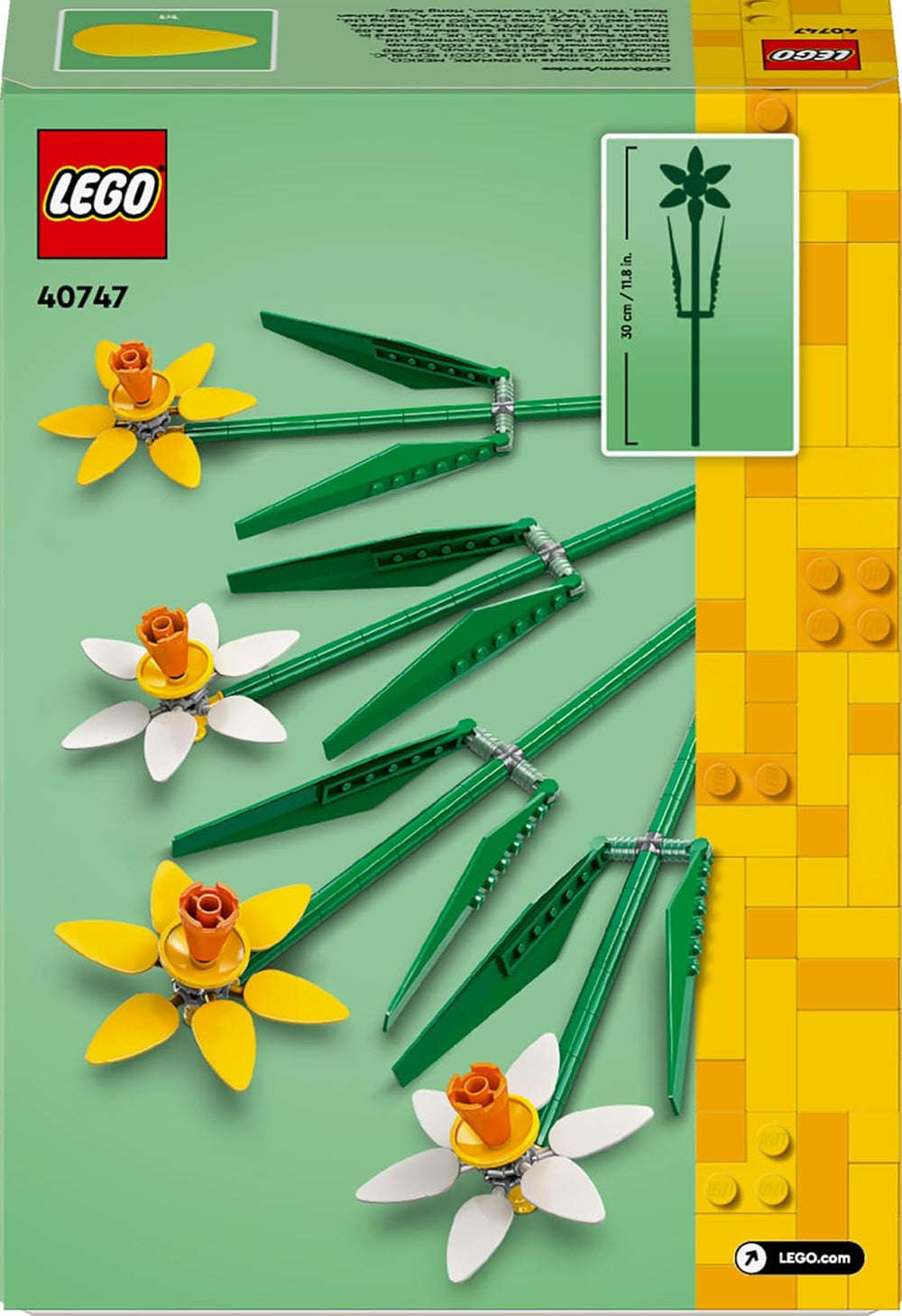 Nárciszok LEGO Botanicals - Húsvéti ajándékok lányoknak és fiúknak - Művirágok gyerekeknek - Virágcsokor szoba- vagy irodadekorációként - Ajándék nőknek - 40747 Építőkészletek Besuche den LEGO-Store