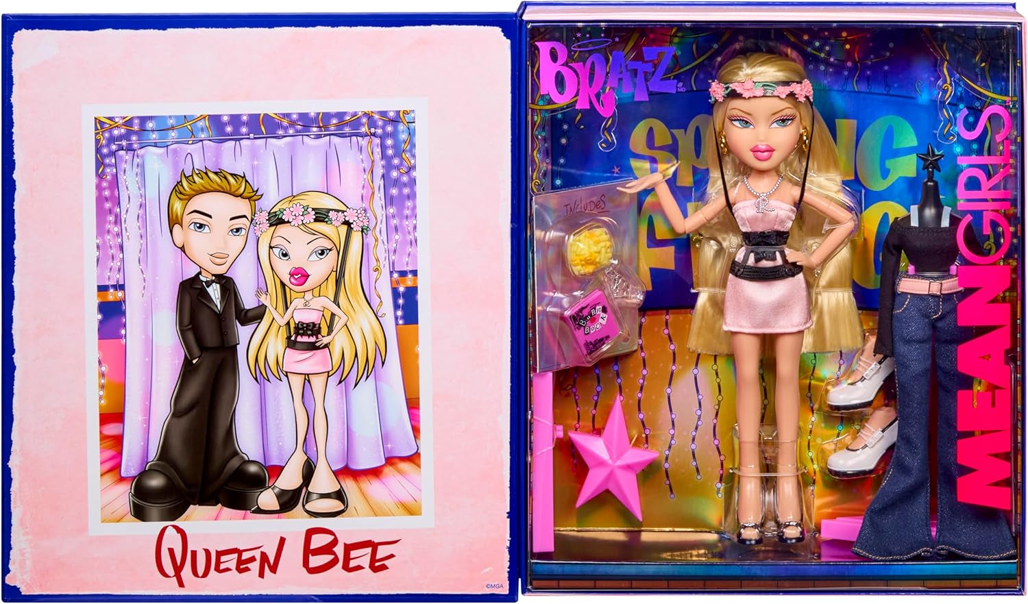 Bratz x Mean Girls Spring Fling Doll Regina – Modepuppe zum Sammeln mit 2 Outfits, Rosa Satinkleid und vom Film Inspirierten Accessoires