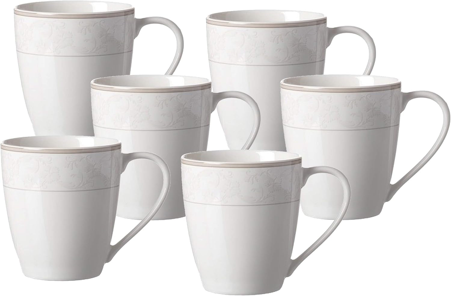 Ritzenhoff & Breker Kaffeeservice Isabella, 18-Teilig, Fine-China-Porzellangeschirr, Weiß Mit Ornamenten, 37 X 26 X 25 Cm Seturi vesela masa Naty Shop Kaffeebecher