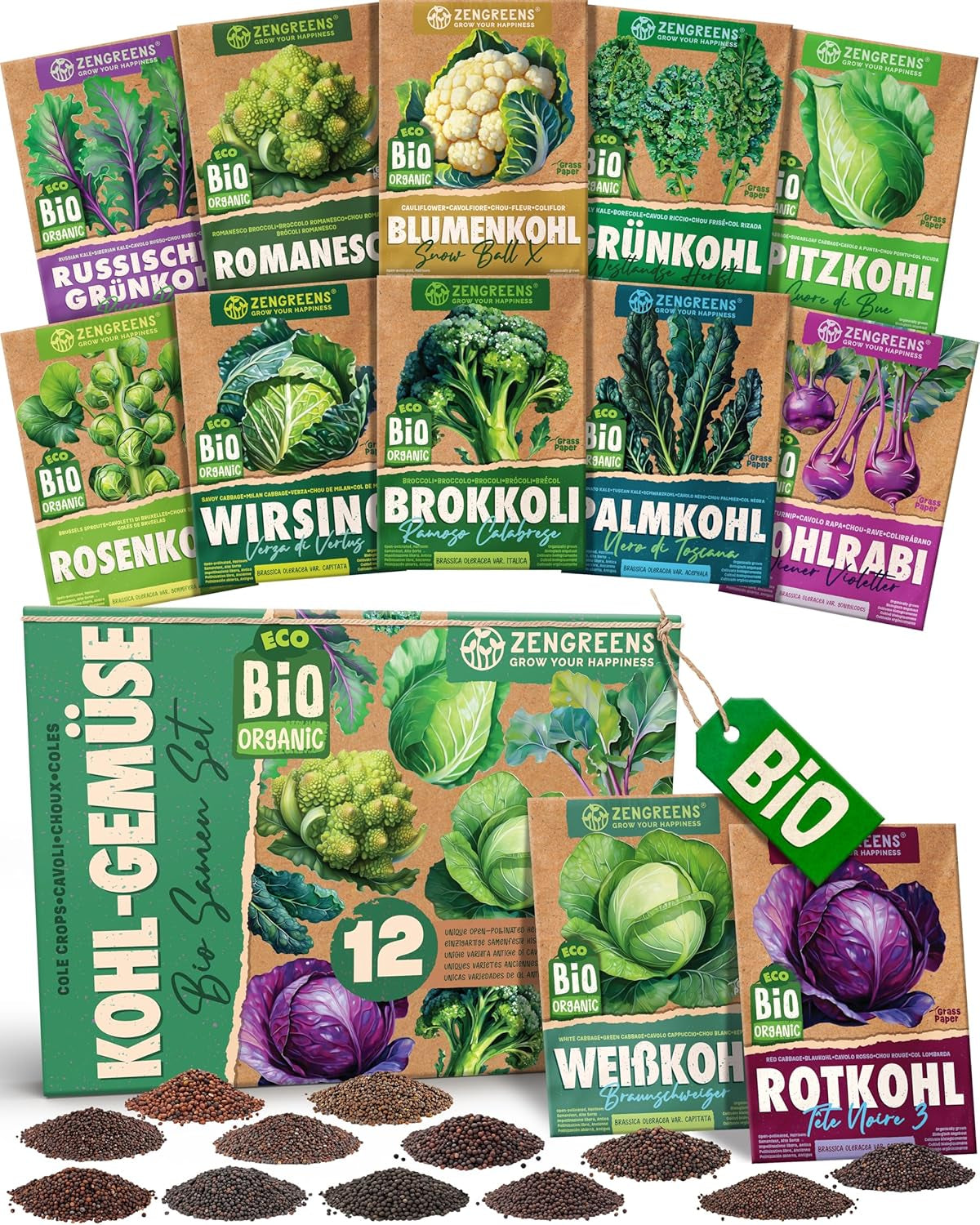 Bio bazsalikommagok 6-6 db-os készletben a könnyű termesztéshez kertben, erkélyen vagy emelt ágyásban - Vetőmagok - Palánták