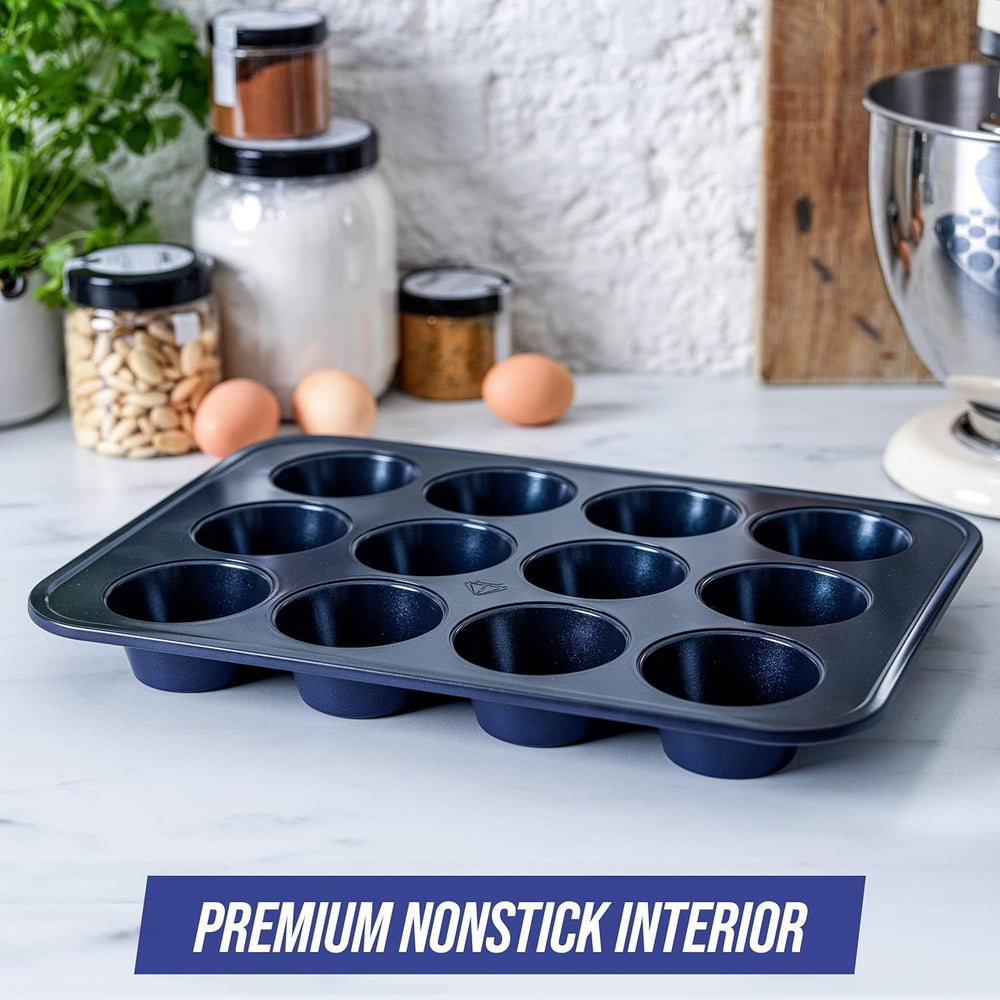 Blue Diamond Bakeware 12Er Muffinform Mit Antihaftbeschichtung, Blau Formák és tepsi Naty Shop
