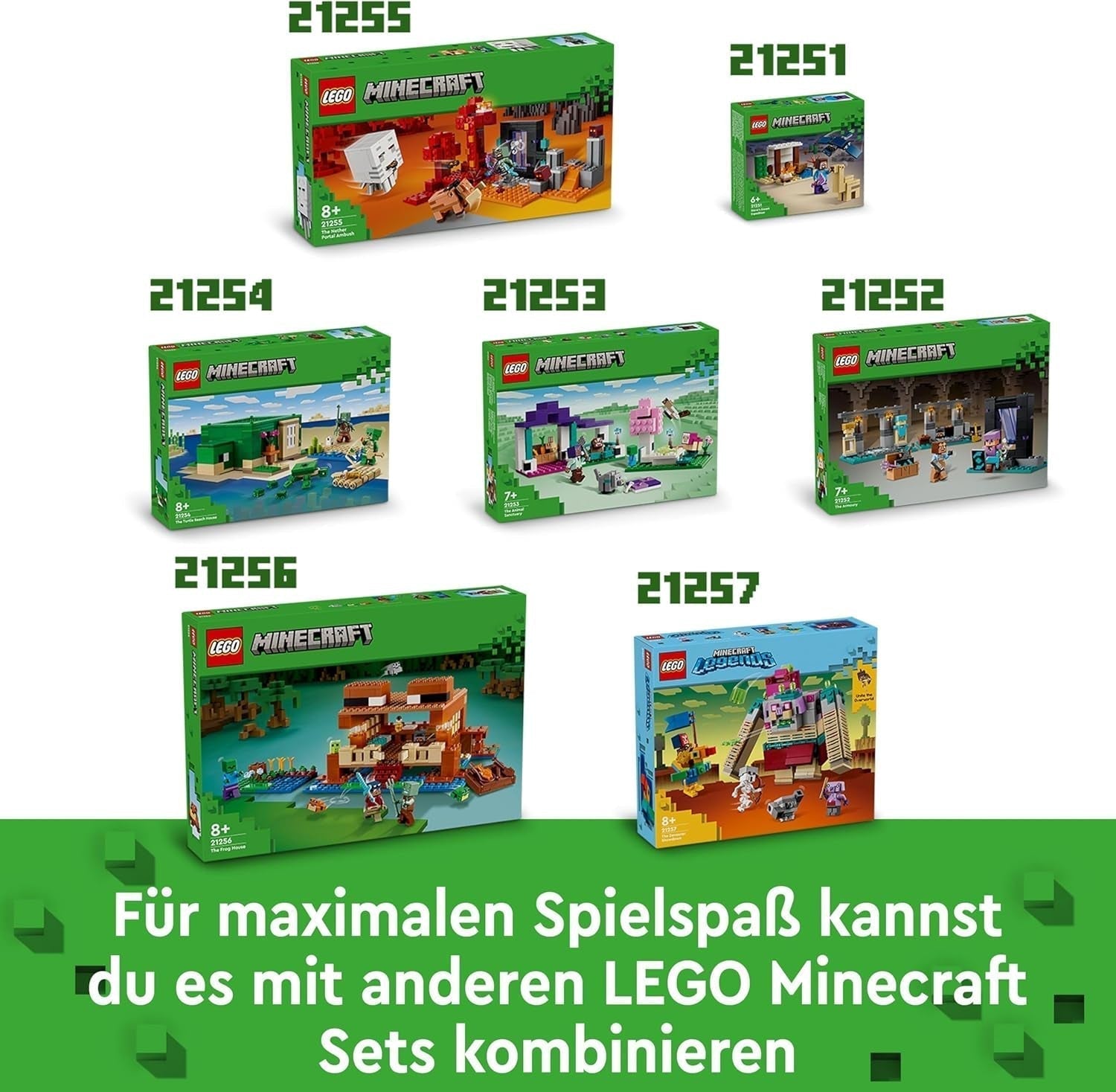 LEGO Minecraft Animal Sanctuary több állatból álló figura játék 7 éves lányoknak és fiúknak játékos gyerekeknek ajándék Plains Biome tégla modellkészlet 21253 Építőkészlet Besuche den LEGO-Store
