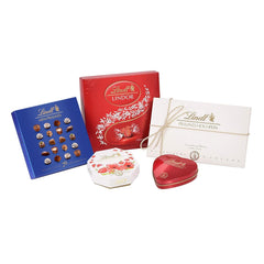 Lindt csokoládé praliné ajándékkészlet | 477g | 5 doboz Lindt praliné a következő változatokban: Exquisite, Mini Praliné, LINDOR Gift, Kis köszönet, Szívből | Praliné ajándék | Csokoládé ajándék