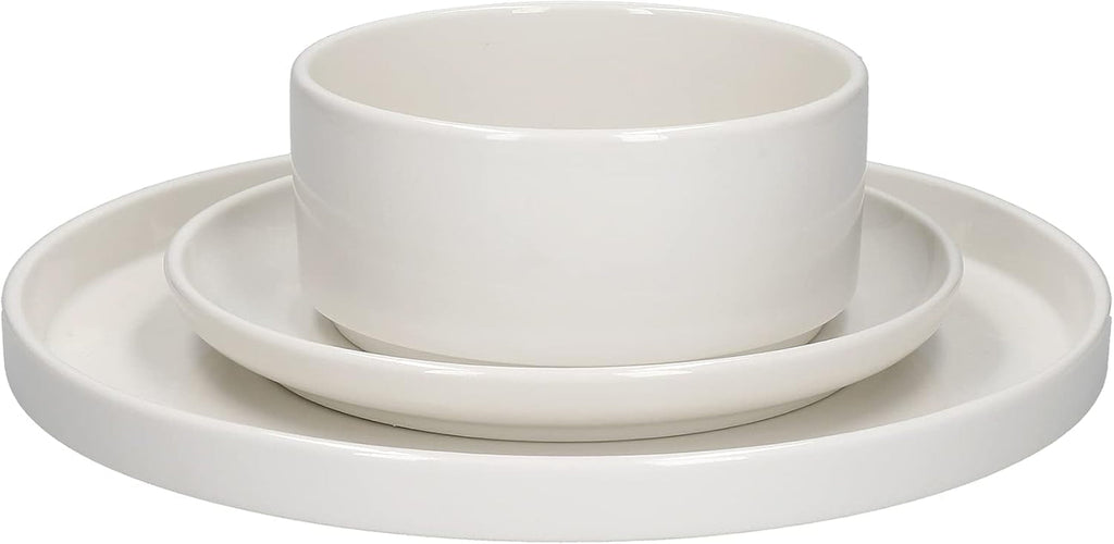 Mikasa Camberlie Essgeschirr Set, Weißes Porzellan Im Scandi Style, Teller Und Schüsseln, 12Er Set Seturi vesela masa Naty Shop