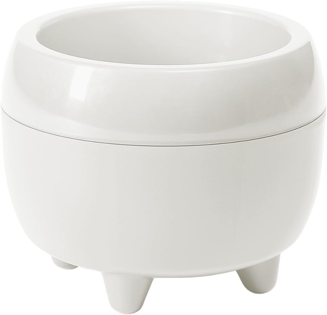 Ghiveci LAMELA cu picioare elegante – Ghiveci bej cu drenaj – Rotund Ø 23 cm, 3L – Ghiveci pentru interior și exterior, bej