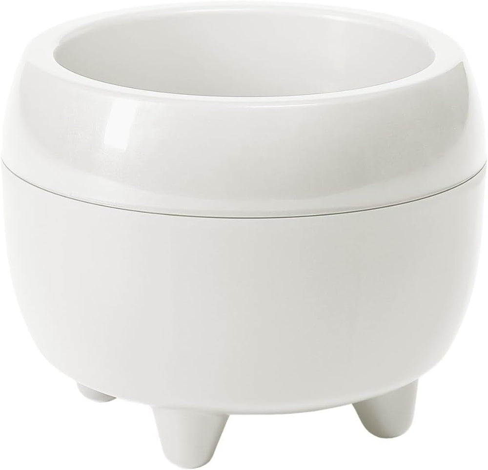 Ghiveci LAMELA cu picioare elegante – Ghiveci bej cu drenaj – Rotund Ø 23 cm, 3L – Ghiveci pentru interior și exterior, bej