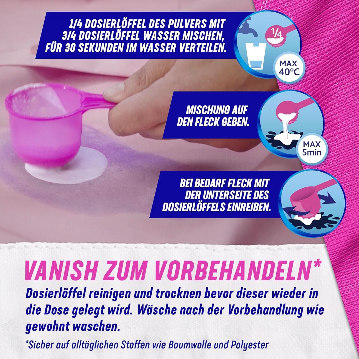 Vanish Oxi Action Powder Pink - 1,125 kg - klórmentes folteltávolító és mosodajavító por - színes ruhákhoz Mosószerek Naty Shop