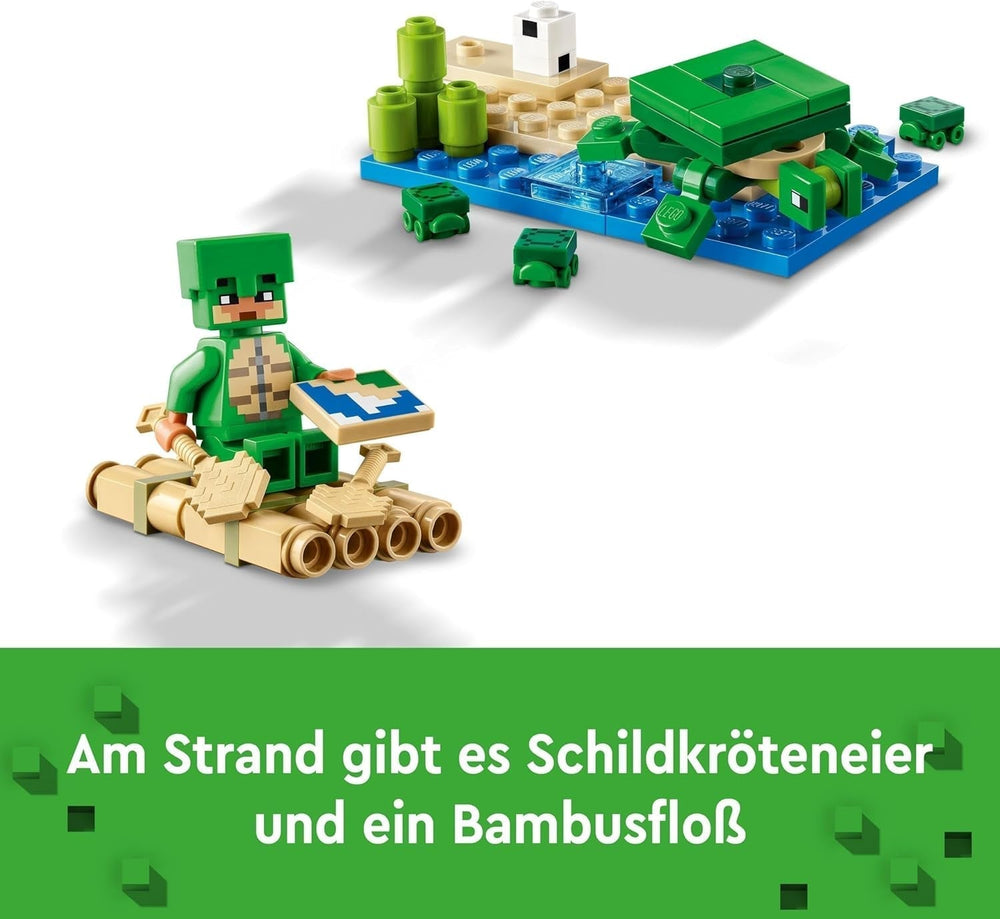 LEGO Minecraft A Turtle Beach House játékház kiegészítőkkel lányoknak és fiúknak 8 éves kortól, készlet állatokkal és a videojáték szereplőivel, ajándék játékosoknak 21254 Építőkészlet Besuche den LEGO-Store