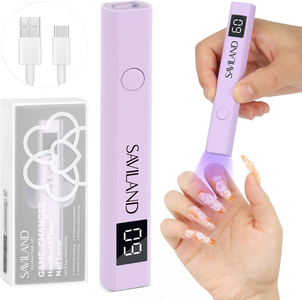 Saviland U V Lampe Für Gelnägel: Mini U V Lampe Für NägelSchützen Sie Die Haut Wiederaufladbar Klein LED Nagellack Trocknergerät Für Nagellack Aufbaugel Nail Tips Nagelkleber Geschenke Für Frauen