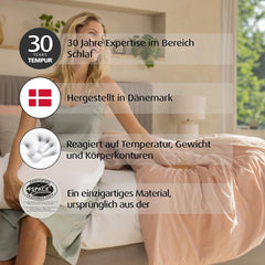 Pernă de dormit TEMPUR Original din spumă cu memorie, pernă ergonomică cu suport pentru gât pentru persoanele care dorm pe o parte și pe spate, senzație fermă, Queen M (61 x 31 x 10/7), alb