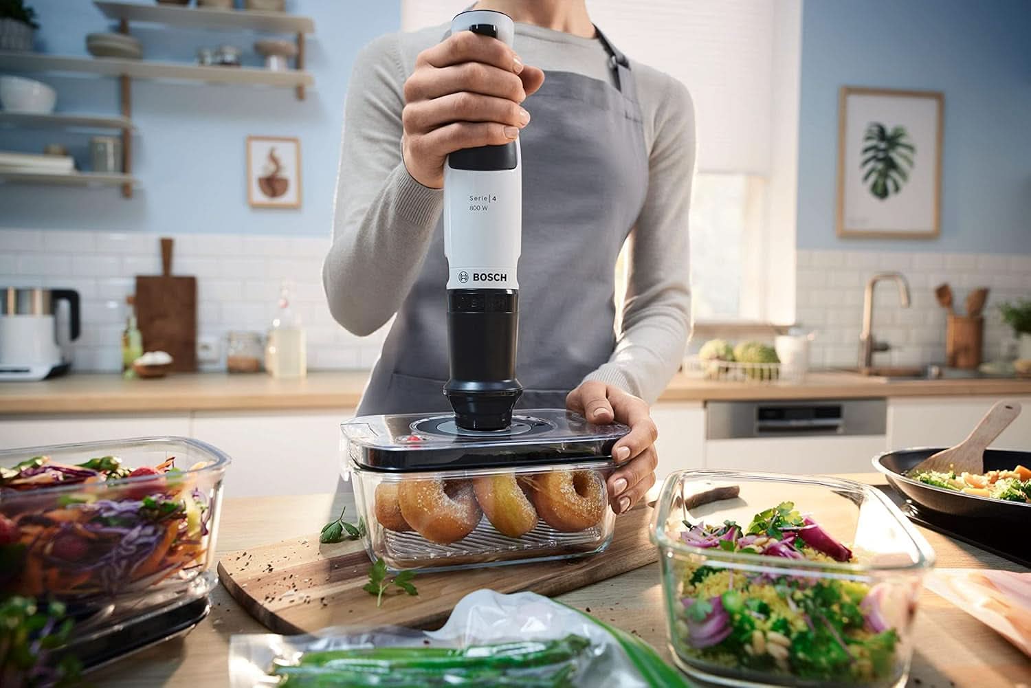 , Stab Mixer, Ergomaster Series 4, 800 Watt motor, Sebességszabályozó, Quattroblade Kitchen Naty Shop