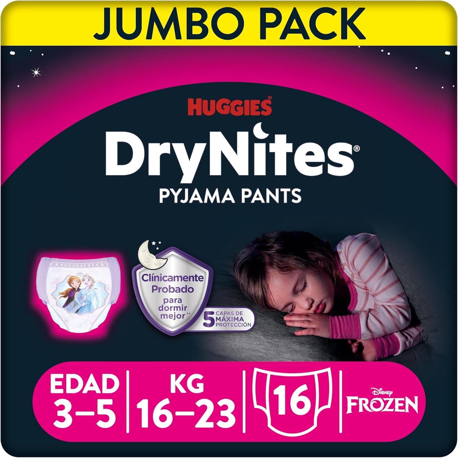 Dry Nites pizsamanadrág 3-5 éves lányoknak, 1 csomag (16 db) Naty Shop