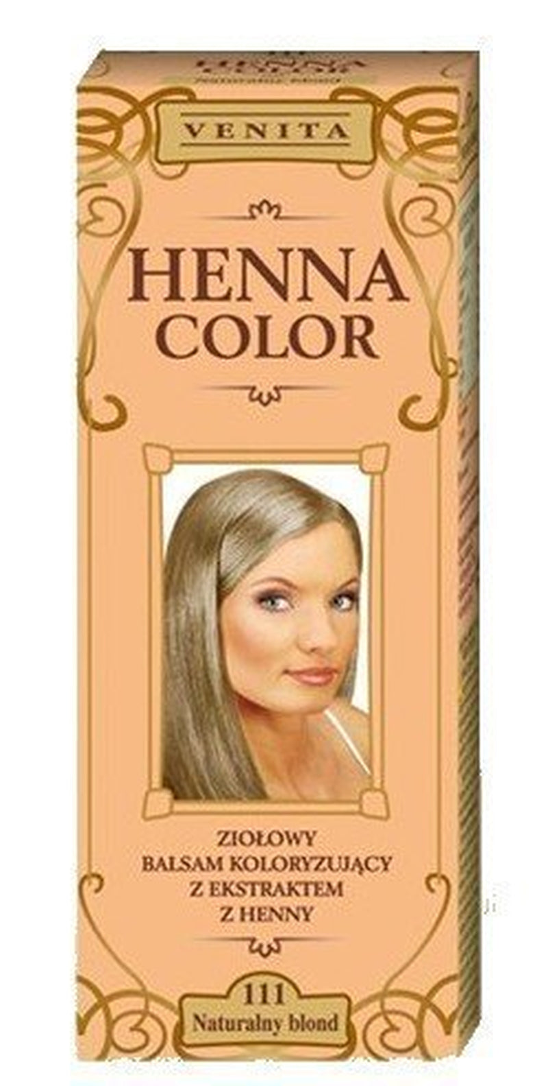 Henna Color 111 Balsam natural pentru păr blond Culoarea părului Efect de colorare a părului natural Henna Eco Vopsea pentru par Naty Shop Bej (blond) 75 Ml (1 pachet)