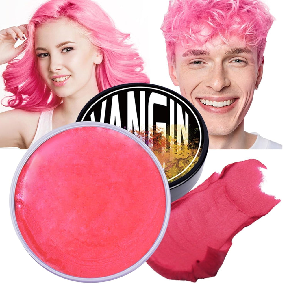 Vopsea de păr temporară verde, Styling Hair Tone pentru bărbați femei, Pomadă pentru coafură naturală, Ceară de vopsit părul pentru petreceri, Cosplay & Halloween, Crăciun, Vopsea de păr temporară cremă (100g, verde) Vopsea pentru par Naty Shop Roșu trandafiriu 1 G (1 pachet)