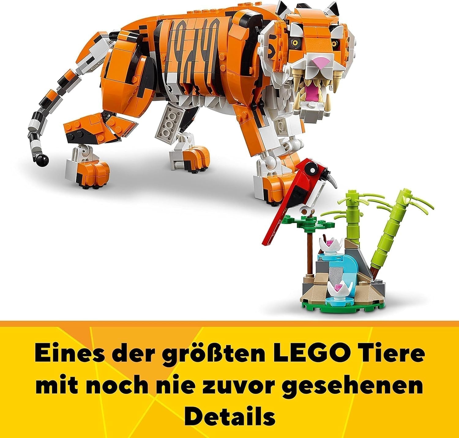 LEGO 31129 Creator Majestic Tiger, Panda vagy Fish 3 az 1-ben állatfigura készlet játék gyerekeknek fiúknak és lányoknak Állatépítő játék építőkészletek Besuche den LEGO-Store