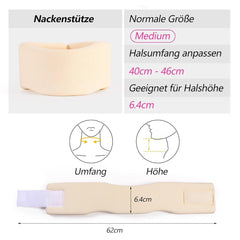RESTCLOUD Suport pentru gât fabricat din spumă moale, colier universal, suport reglabil pentru gât pentru somn - ameliorează durerea de gât (alb, 6,4 cm guler adânc, M) Perne ortopedice cervicale Naty Shop