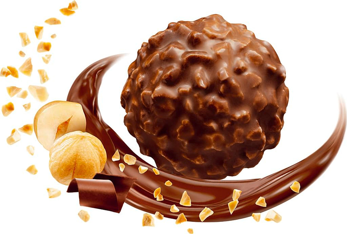 Ferrero Rocher - Ropogós és krémes mogyoró különleges praliné - Valentin-napi ajándék neki és neki - 16 csomag, 4 db egyedi praliné