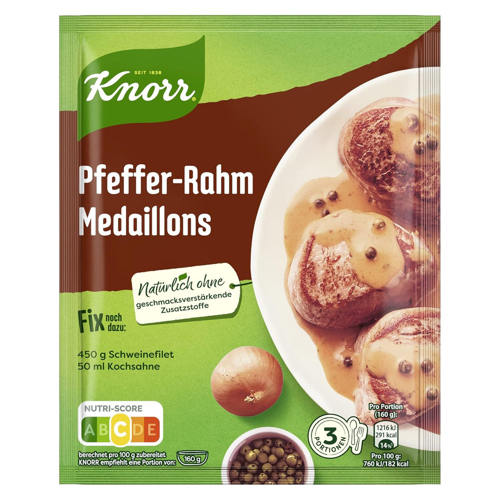 Knorr Fix Pfeffer-Rahm Medaillons 3 Portionen (1 x 35 g) | 35 g (1 csomag)
