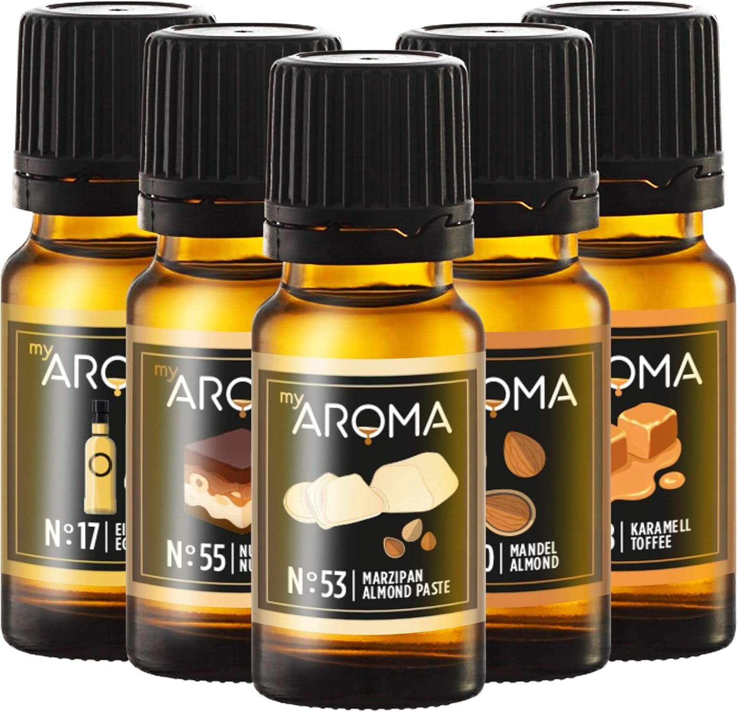 Myaroma | Szett: Forest & Meadow - Pure Natural Flavor gyümölcsízzel és gyümölcsízzel (5 x 10 ml) | Cukormentes és cukrozatlan Naty Shop Édesítőszerek Master Baker