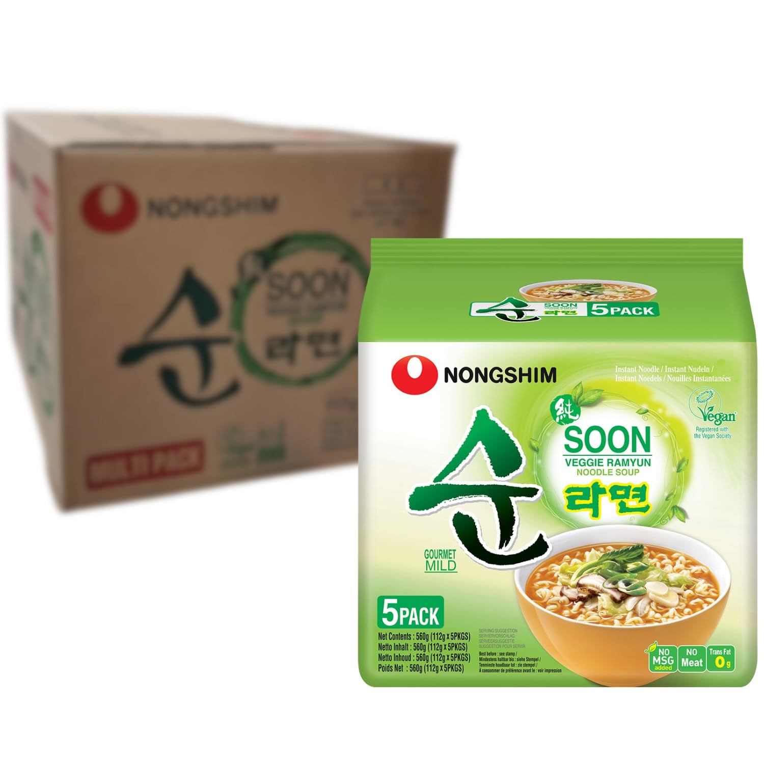Nong Shim – Instant Cup Nudeln Soup Soon Veggie – Multipack (12 x 67 GR)