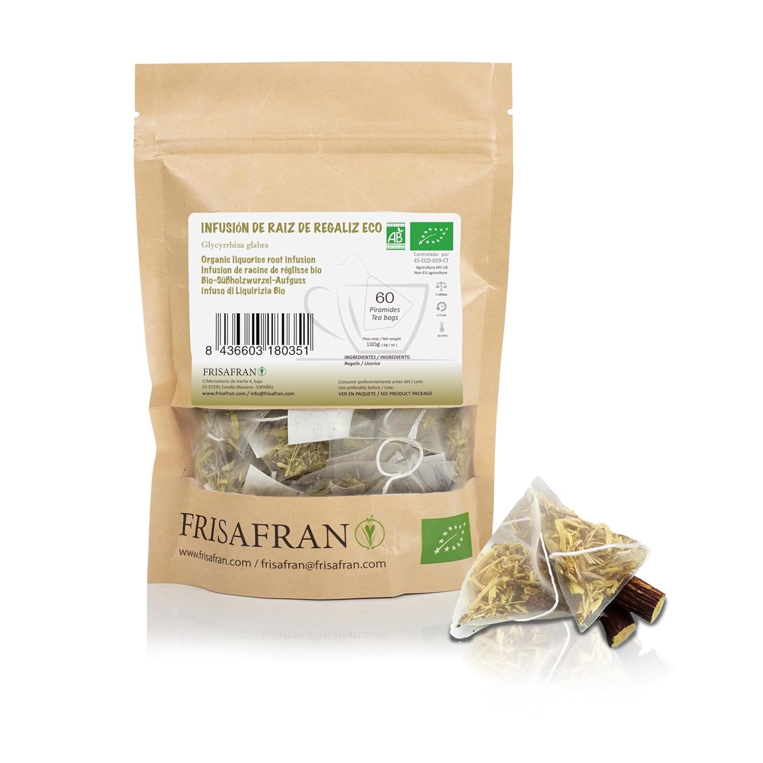 FRISAFRAN | Ceai verde organic Mint Gunpowder în piramide 30 unități | 60G | Antioxidant | Ceai verde japonez | Digestiv | Băutură răcoritoare | Infuzie de mentă | Ceai pur | Frunze de mentă | Cald-rece