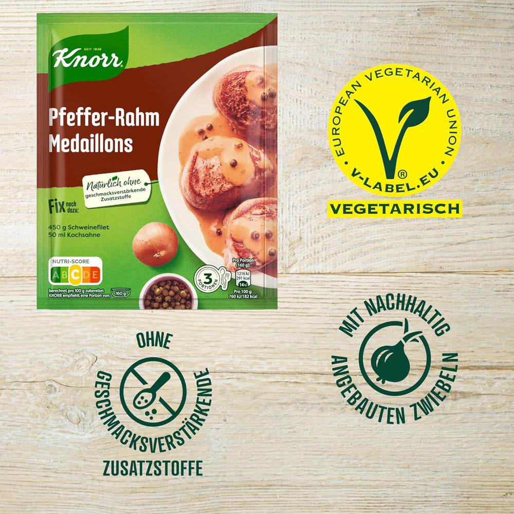 Knorr Fix Pfeffer-Rahm Medaillons 3 Portionen (1 x 35 g) | 35 g (1 csomag)