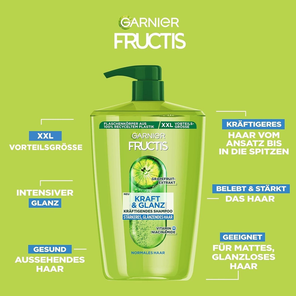 Garnier Fructis Strength And Shine Erősítő sampon grapefruit kivonattal XXL, 1 literes Garnier zuhany és fürdő