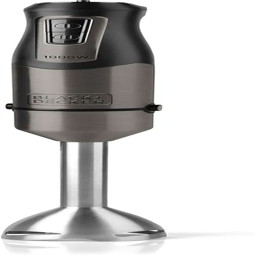 BLACK+DECKER Stabmixer | BXHBA1500E | 1500 Watt | 20 Geschwindigkeiten | Turbo | Edelstahl | Spritzschutz | Inklusive Pürieraufsatz, Schneebesen, Zerkleinerer Und Messbecher Bucatarie Naty Shop Single 1 Zubehörteil 1000W