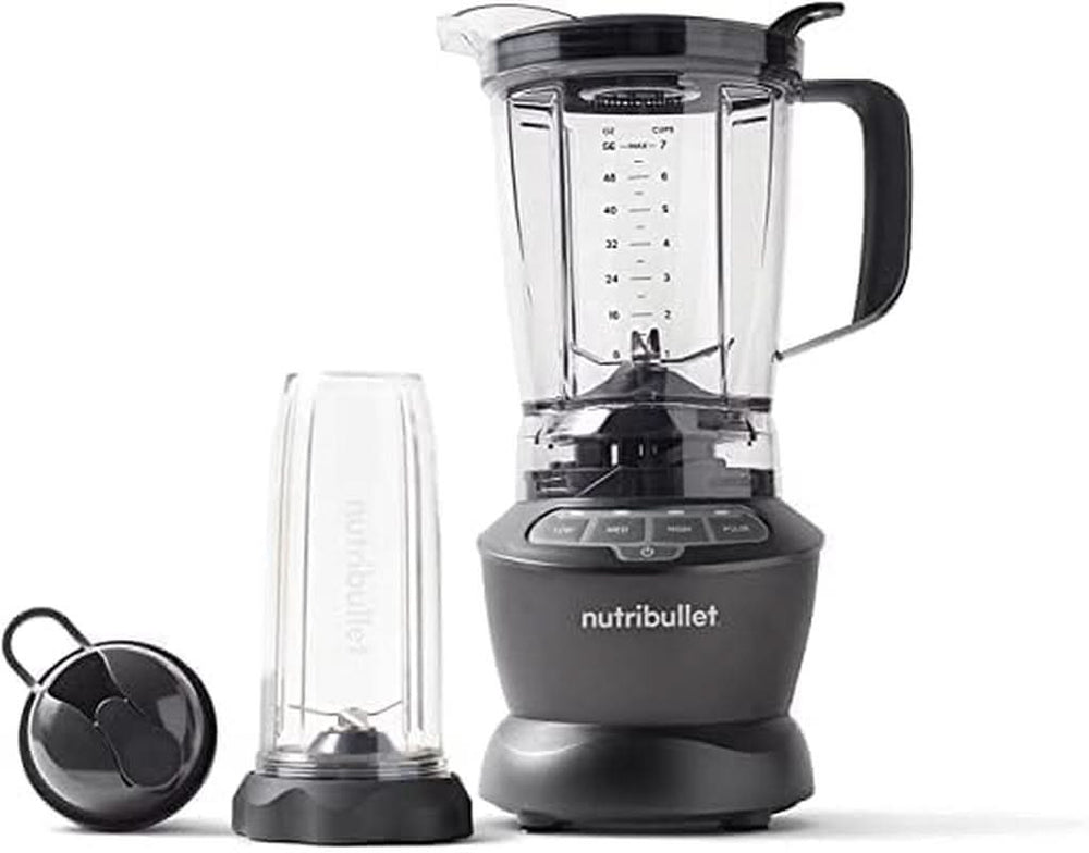 Nutribullet teljes méretű turmixgép, elektrischer keverő, többfunkciós Stabmixer, professzionális keverő, 1000 Watt Leistung, 1,6 literes Becher, Grau, NBF450DG Kitchen Naty Shop