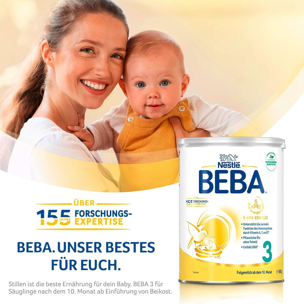 Nestle BEBA 2 Nyomtató tejpor 6 hónap után, komplex 5 HMO-val, csak laktóz, pálmaolaj nélkül, 3 db (3 x 800G) Mother and Child Naty Shop csomag
