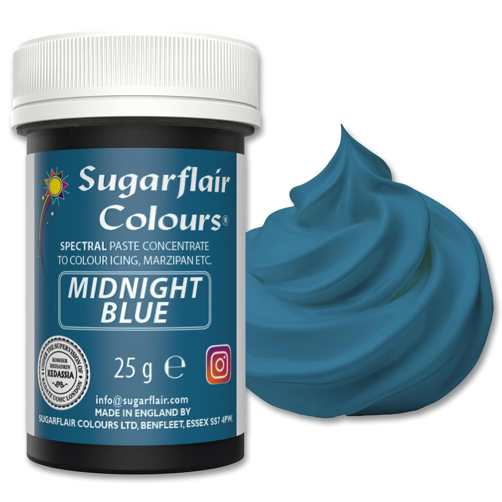 Pastă de colorant alimentar Sugarflair Grafit, colorant alimentar spectral concentrat pentru cremă de unt, pastă de zahăr, glazură, mixuri pentru prăjituri, macarons și multe altele! - 25g