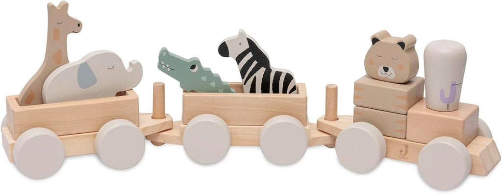 Jollein 112-001-67090 Jucărie din lemn pe roți, verde Jucarii Bebe Naty Shop Jungla Jambo