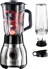 Russell Hobbs Standmixer 2-Az 1-ben [1,5 literes Glasbehälter keverő és 0,6 literes mini turmixkészítő - To-Go-Trinkflasche Inkl. Deckel] Spülmaschinenfest, Impuls-/Ice-Crush Funktion, Becher BPA Frei, Edelstahl 23821-56 Kitchen Naty Shop Standmixer 2-in-1